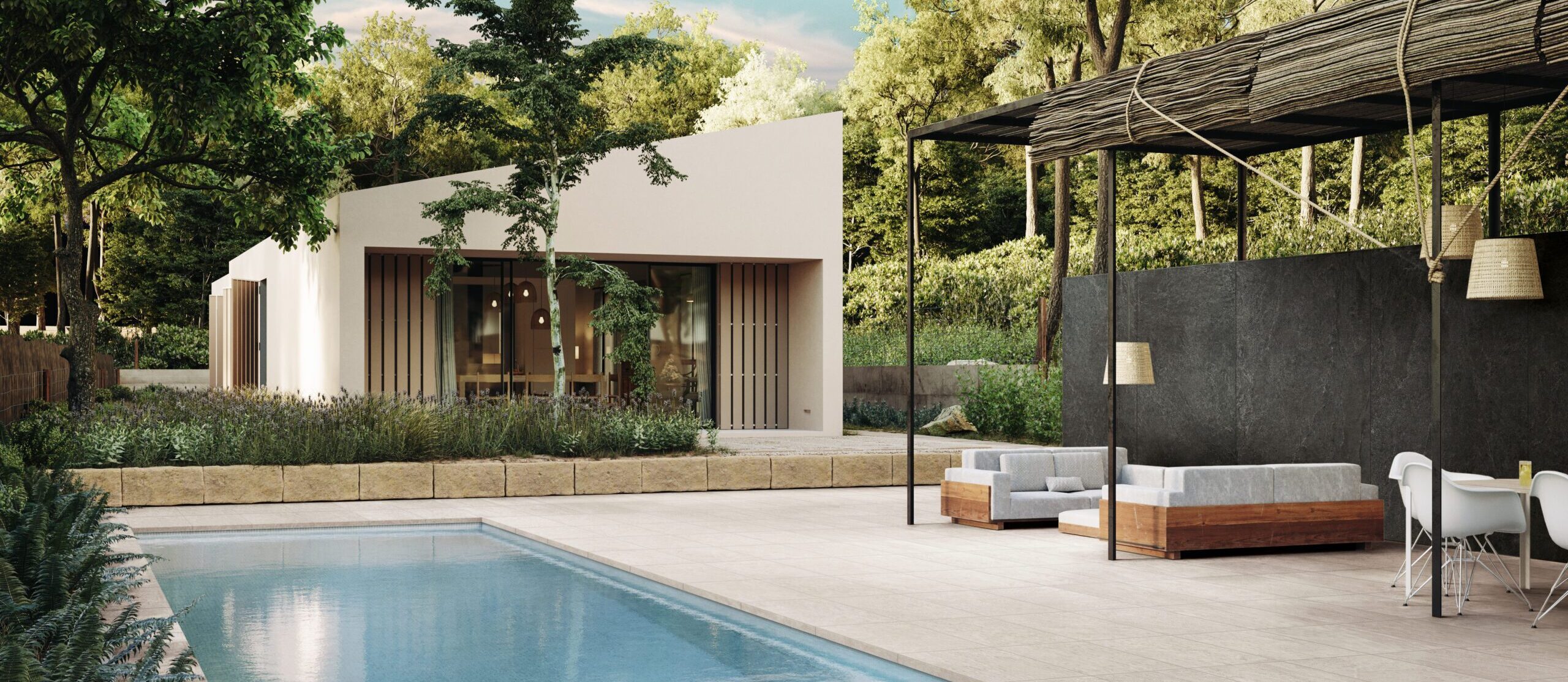 2cm Porcelain Pavers installed around a pool